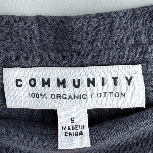 Aritzia Community 100% Organic Cotton Gauze Textured Shorts S Blue Gray Boho - Picture 4 of 12